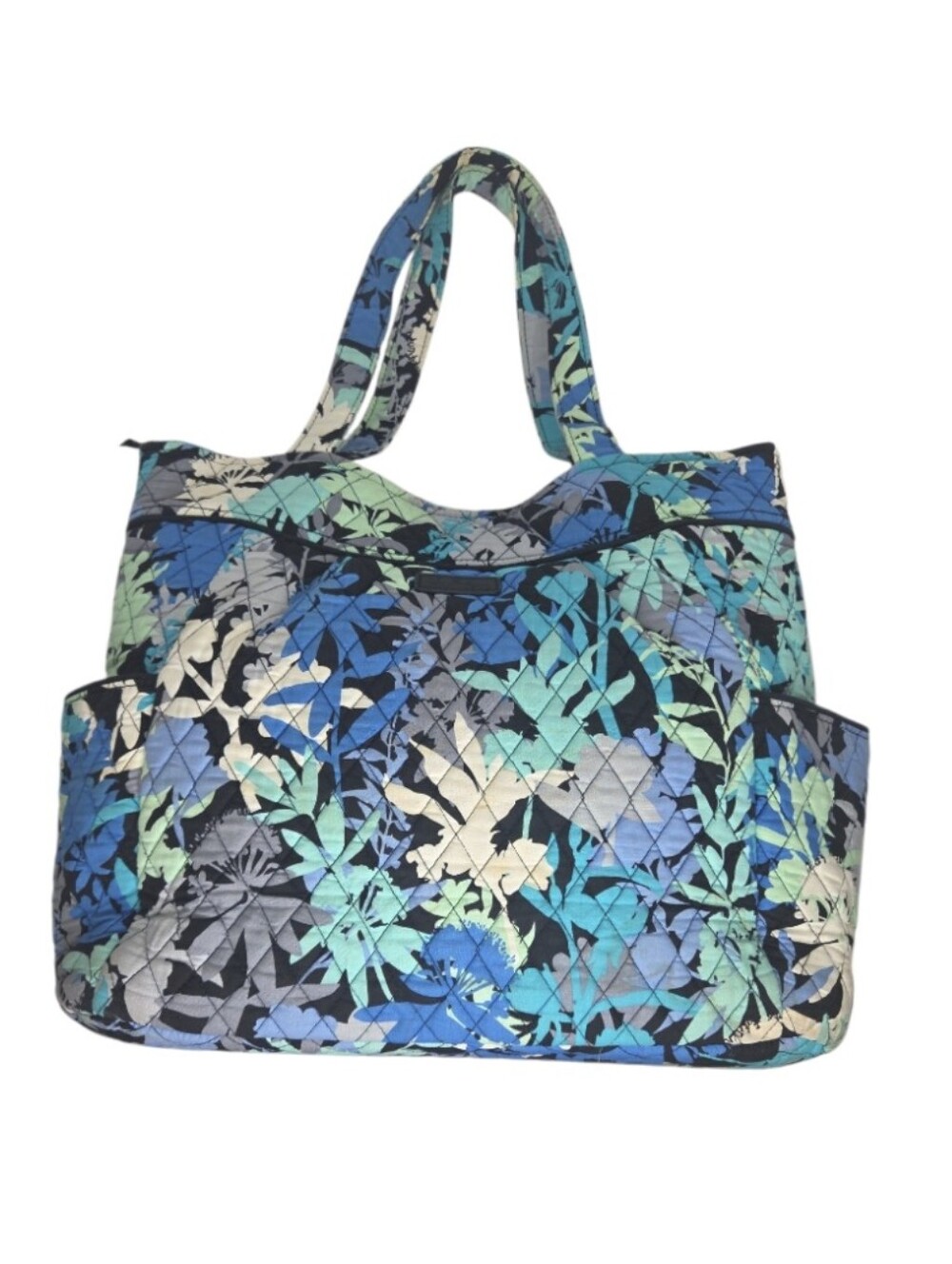 Vera Bradley Large Quilted Tote Blue Camofloral